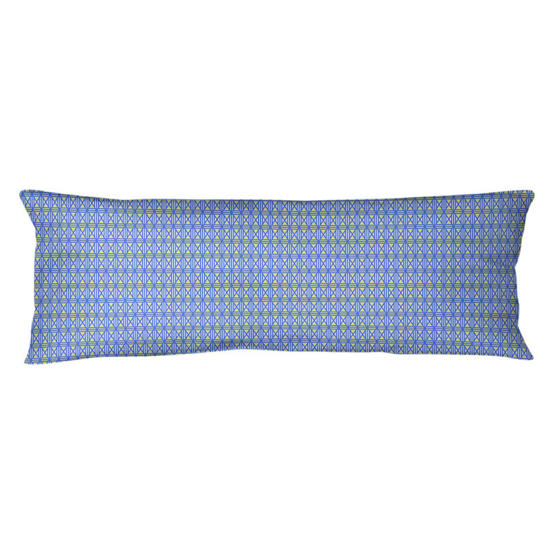 Coussin lombaire Katelyn Elizabeth, Bleu / Jaune, Bourre en polyester, Molleton moelleux