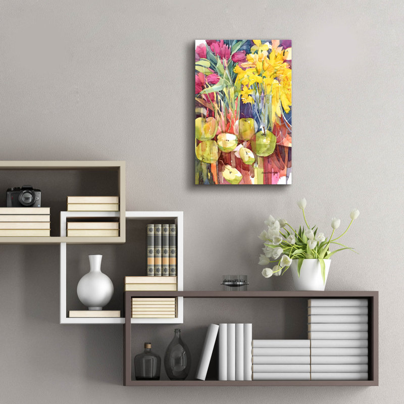 «Spring Paletts» par Annelein Beukenkamp, art mural en verre acrylique, H 24 po x l 16 po x P 0,2 po