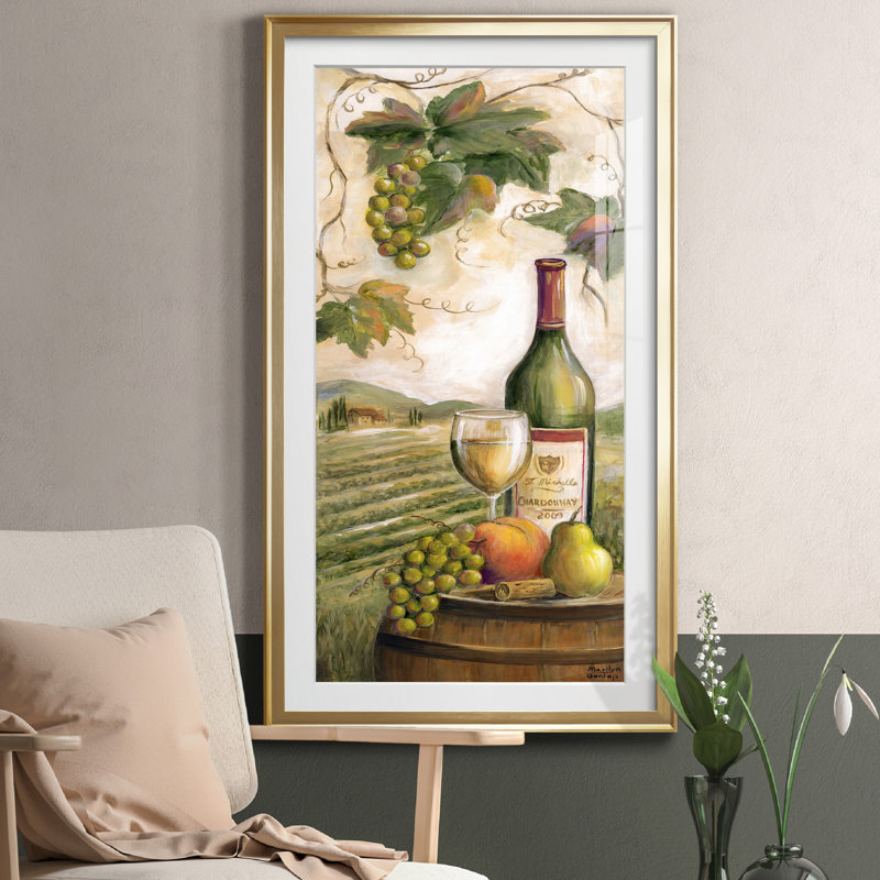 Wine Country - impression encadrée sur papier, Papier doré, H 22,5 po x l 42,5 po x P 1,5 po