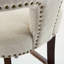 Ensemble de 2 tabourets de bar à hauteur de comptoir de style Mid-Century moderne, fauteuil d'appoint rembourré en tissu de lin de campagne avec dossier incurvé avec clous en cuivre, chaises de cuisine avec structure en bois franc-1342937396