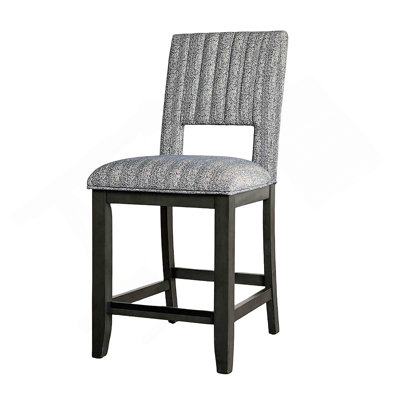 Transitional Style 2pc Counter Height Chair Padded Seat And Back Blue Gray Finish Dining Room