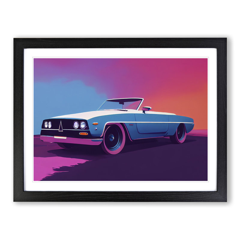 Neon Concept Car Vol.1 - Single Picture Frame Print, Black, 46cm H x 64cm W