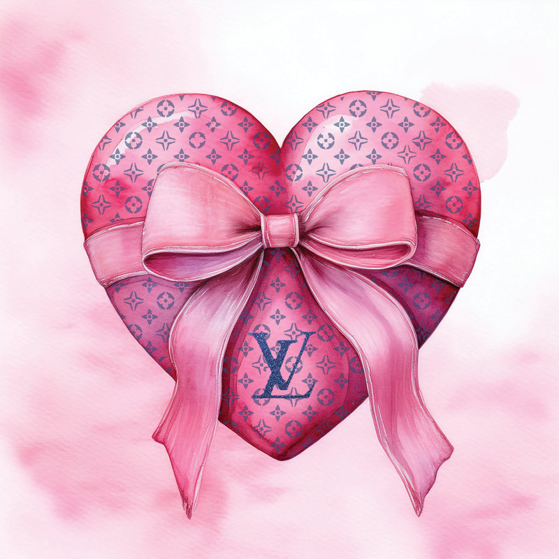 Vuitton Heart Tied in a Bow 16x16