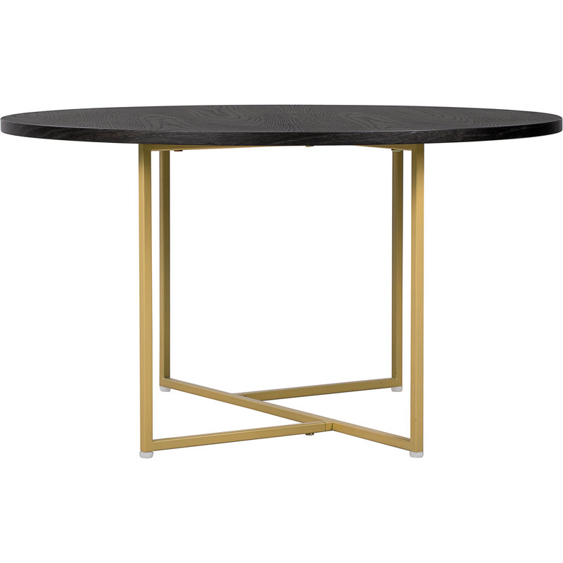 Elle Decor Ines Contemporary Design Coffee Table for Living Room with Wood Tabletop and Metal Legs, Black