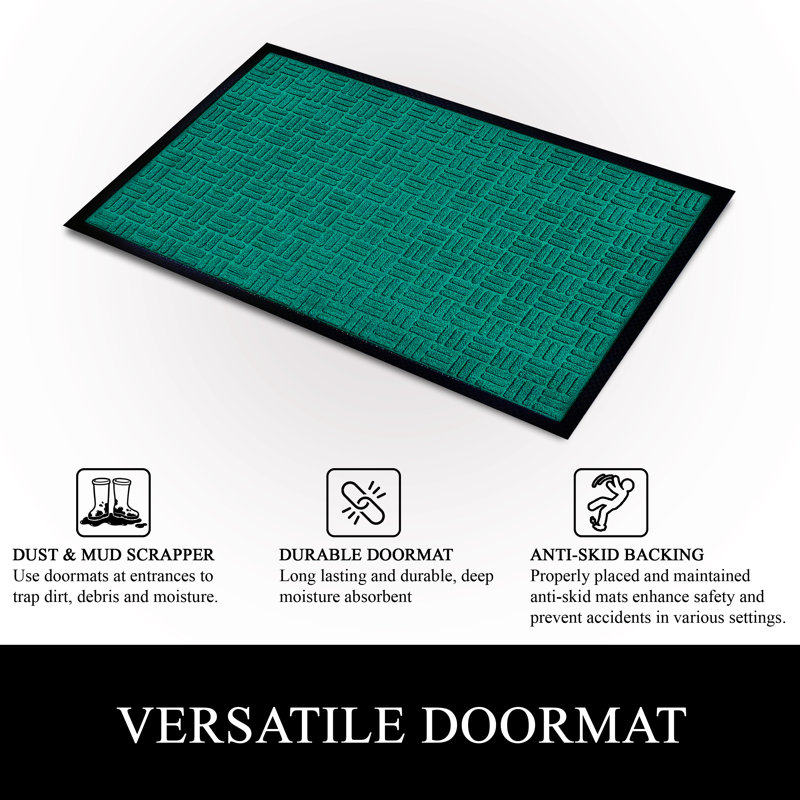 Odarius Indoor/Outdoor Non-Slip Polypropylene Doormat with Rubber Backing – Washable Welcome Mat for Entryway, Patio, Garage & Office
