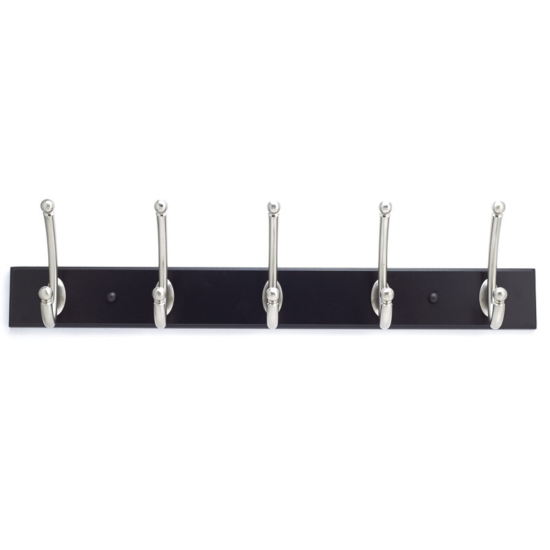 Porte-manteau mural contemporain, Noir / Nickel brossé
