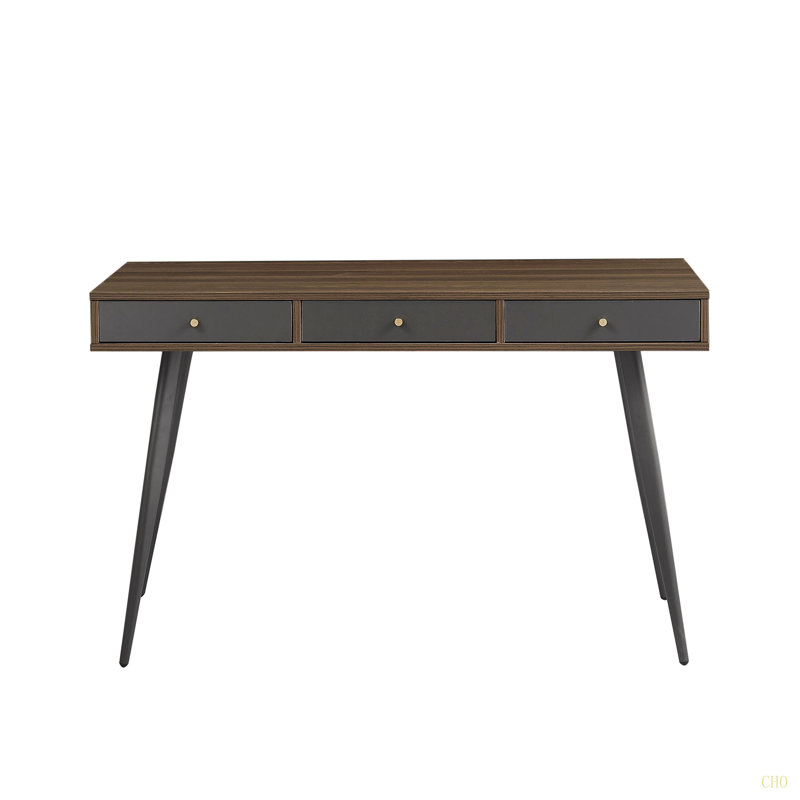 Bureau Mid-Century, bureau d'écriture moderne avec tiroirs, ordinateur de bureau multifonctionnel