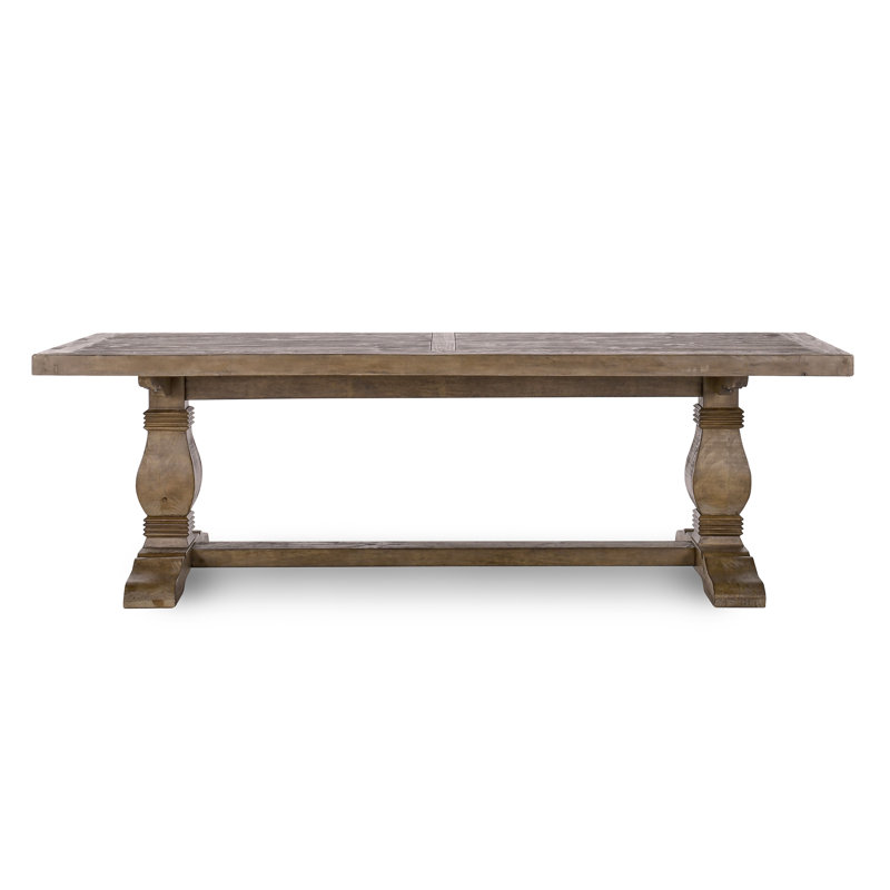 Kinston 94" Solid Wood Dining Table, Distressed Brown