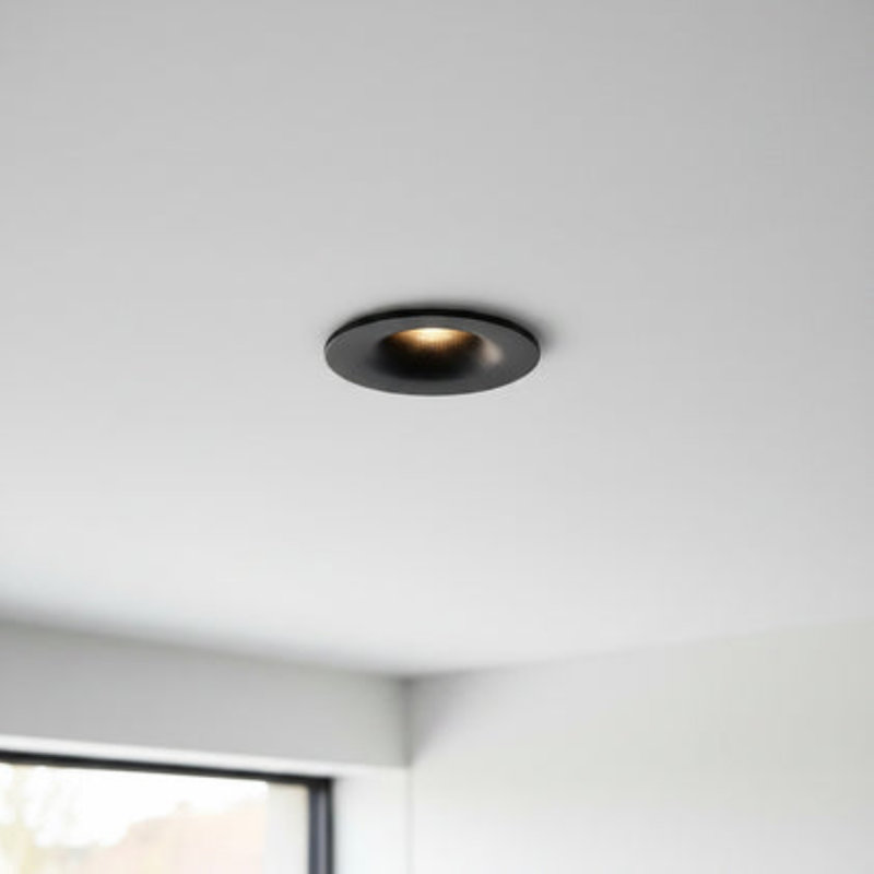 3 Watt LED Chrome Flush Recessed Downlight, Black