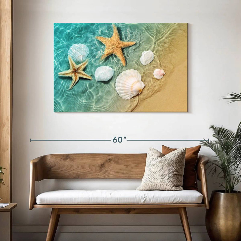 Étoile de mer et coquillages Alvord, H 30 po x l 45 po