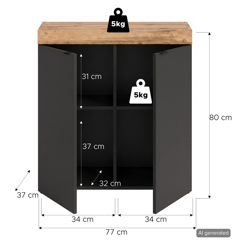 Ruthild Particle Board / Chipboard Standard Accent Cabinet