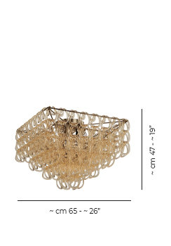 Giogali 4 - Light Flush Mount, Matte Bronze, Crystal Amber