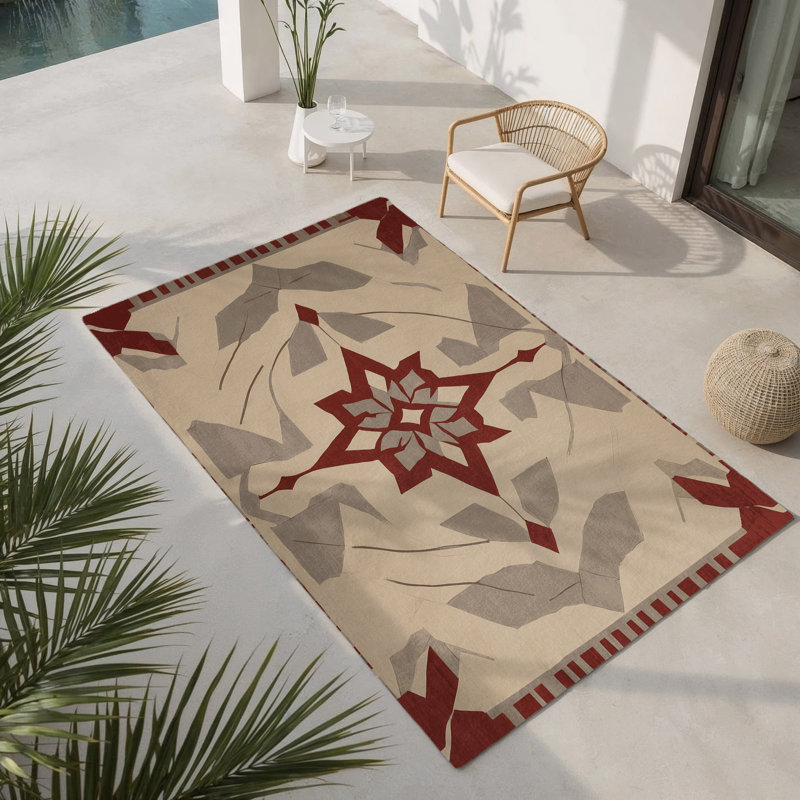 Tapis à motif entrelacé intérieur et extérieur, Rectangle 1 pi 6 po x 2 pi 6 po