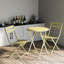 Ensemble de 3 chaises d'extérieur bistro en jaune pour l'extérieur