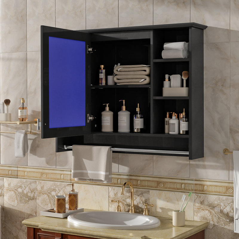Armoire à pharmacie murale 36 "avec tablette réglable et porte à fermeture en douceur Draylon, Noir
