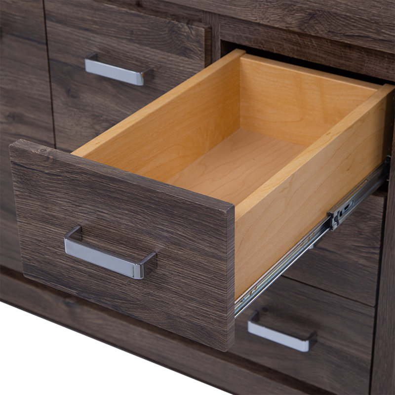 Meuble-lavabo simple 48,5 po avec plateau en marbre de culture, Chêne rétro