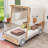 Wooden Car-Shaped Platform Bed with Pillows-1575108254