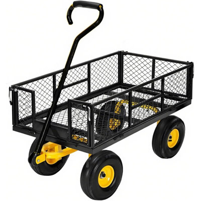 Heavy Duty Steel Garden Cart, 3 In 1 Pullable Garden Wagon