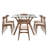Arne Mid-Century 72" Glass Top Walnut Finish Rectangular Table Dining Set - Beige Fabric Chairs, 7-Piece-971867509