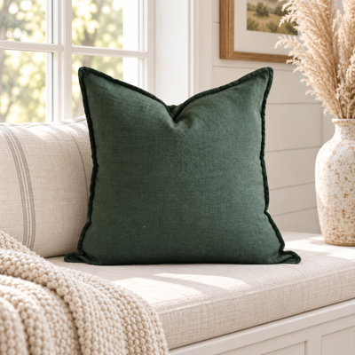 Housse 100% lin vert foncé 