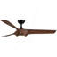 Ventilateur de plafond à DEL intégré 56 po avec pales ABS en grain de bois brun