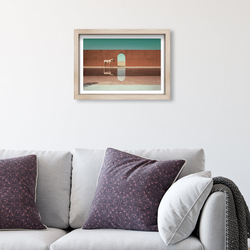 Western Reflections Print by Oliver Gal, 16.5"H x 11.5"W, Natural Oak Shadowbox
