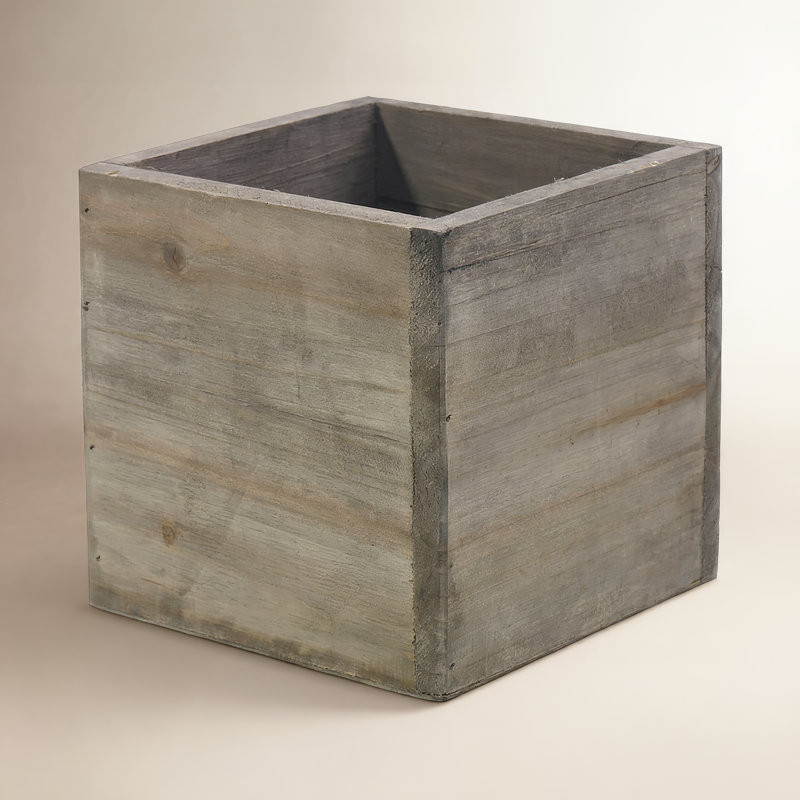 Boîte à fleurs en bois , Naturel, H 6 po x l 6 po x P 6 po
