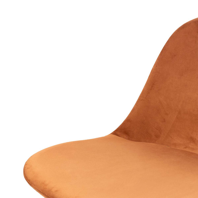 43cm H Velvet Upholstered Side Chair, Dark Orange
