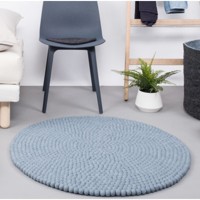 Round Wool Hand Woven Area Rug