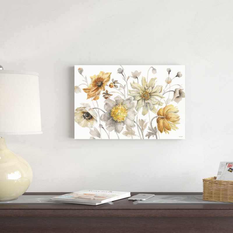 «Fields of Gold I» par Lisa Audit - reproduction d'art sur toile tendue, H 12 po x l 18 po, Imprimé avec cadre blanc, Oui