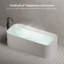 Baignoire de trempage en acrylique blanche autoportante 59 po x 27,5 po avec trop-plein et bonde escamotable pour salle de bain MonBlari-130700767-130700769