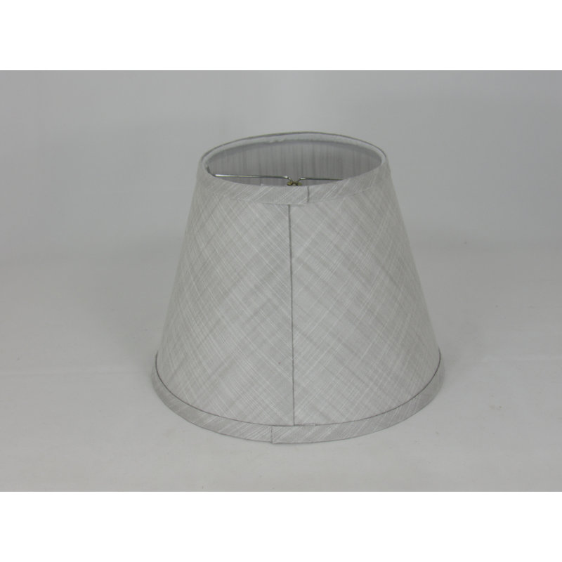 Abat-jour en lin texturé, H 8,5 po x l 12 po x P 12 po, Gris clair