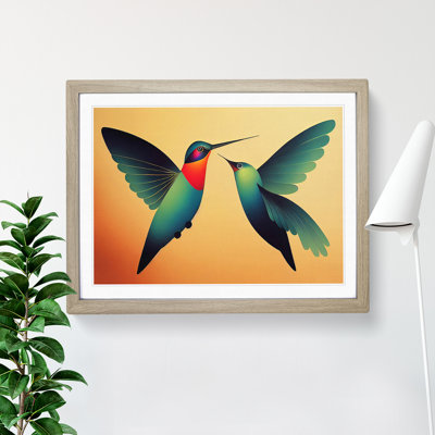 Unique Hummingbirds Abstract - Framed Print