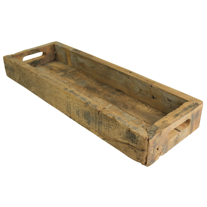 Plateau de service en bois Jake, H 3 po x L 24 po x l 8 po, Naturel