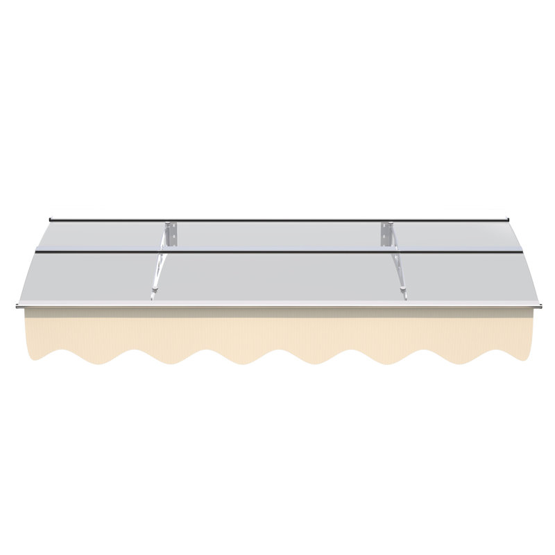 Door Window Awning Canopy 59"X34" - Polycarbonate Sheet & Aluminum Bracket Protected Wind Defense Garden Heat Protection