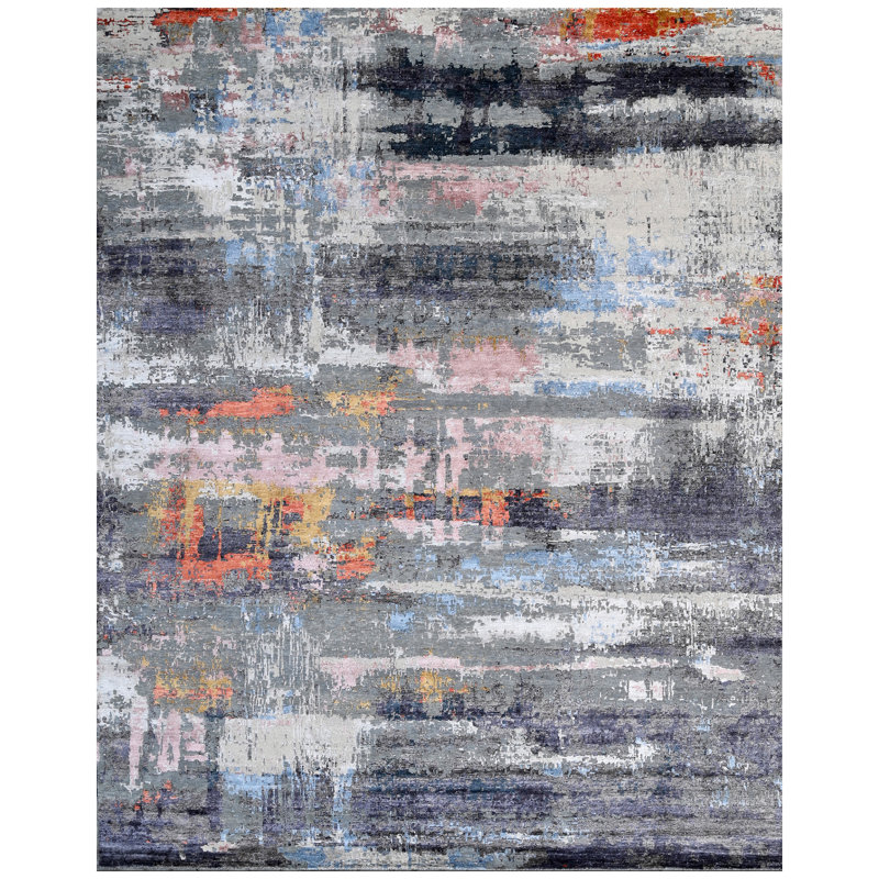 Tapis rectangulaire noir / ivoire, Rectangle 9 pi x 12 pi