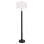 Lampe sur pied 62 po, abat-jour rigide conique blanc, noir avec accents dorés