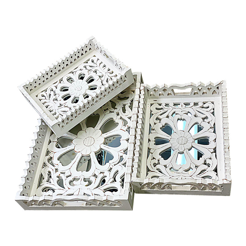 Solid Wood Tray - Set of 3