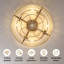 Ventilateur de plafond 19,29 "encastré en cristal doré avec lumières et télécommande pour chambre à coucher et salle à manger