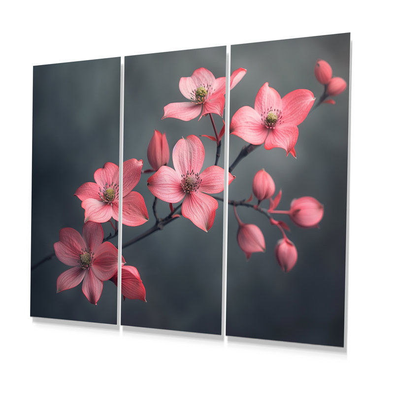 Ensemble de décorations murales cornichon monochrome rose, Métal métal, H 28 po x l 36 po x P 1 po