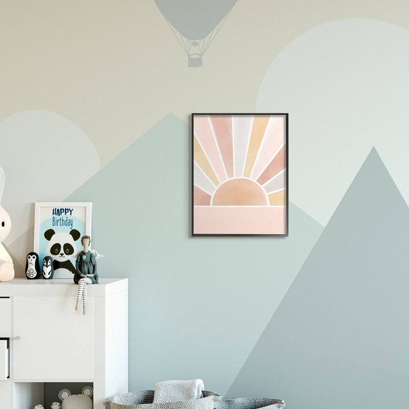 Rayon Marcos Horizon, H 20 po x l 16 po x P 1,5 po, Giclée encadrée noir minuit