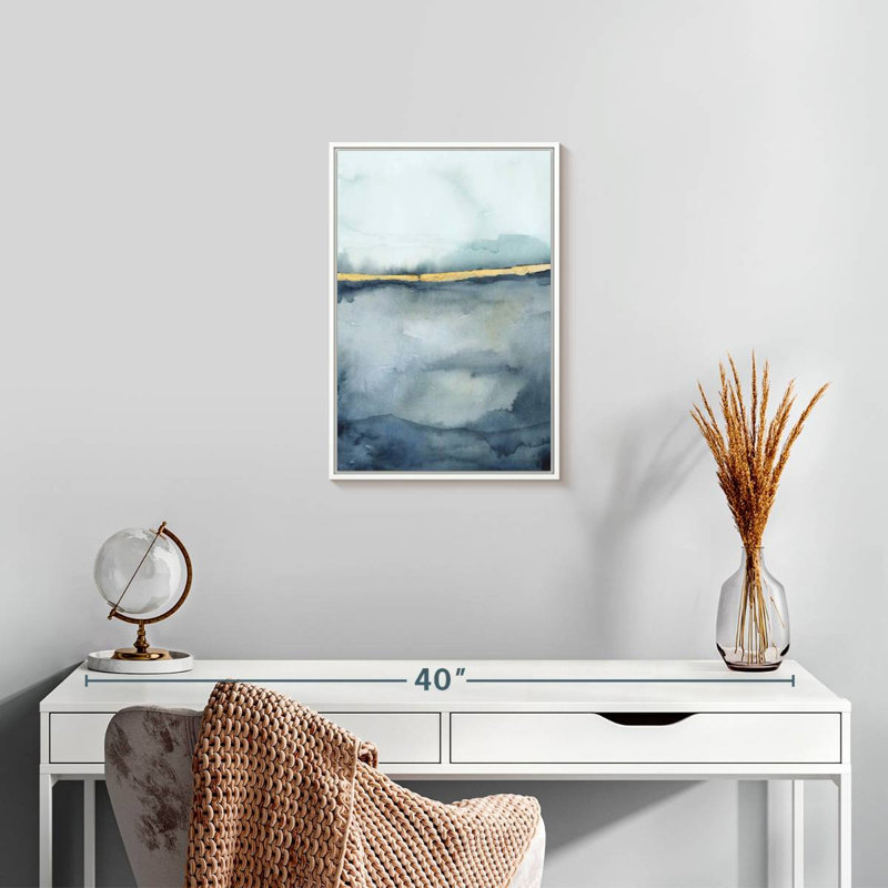 Horizon côtier II, Cadre flottant blanc, 13" x 19"