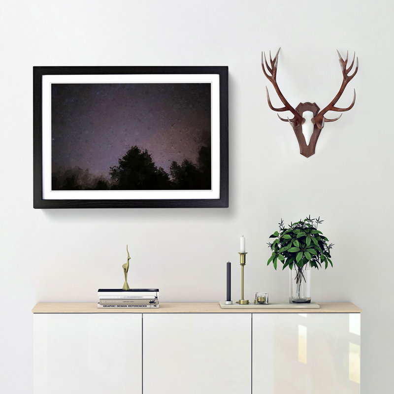 Tree Stars in Abstract - Framed Print, Black, 40cm H x 60cm W x 2cm D