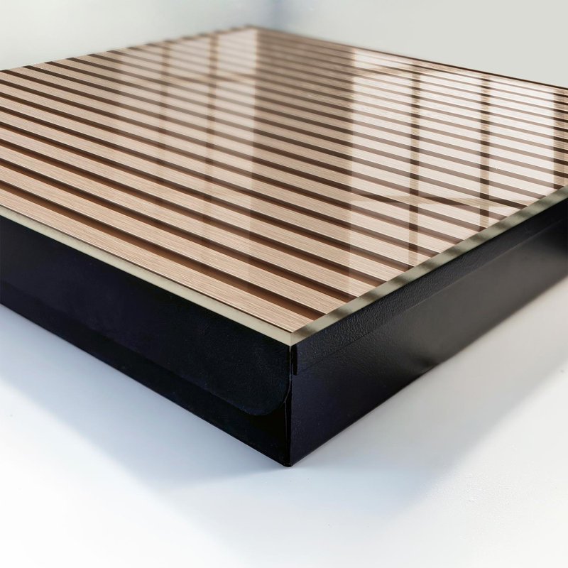 Key cabinet for home, Opens to the right, 30x30x5, Black, Lines in warm tones without decoration, 