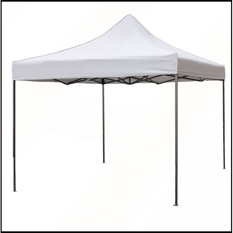Auvent 10 x 10 avec structure en acier moucheté noir, protection UPF50 + et hauteurs ajustables