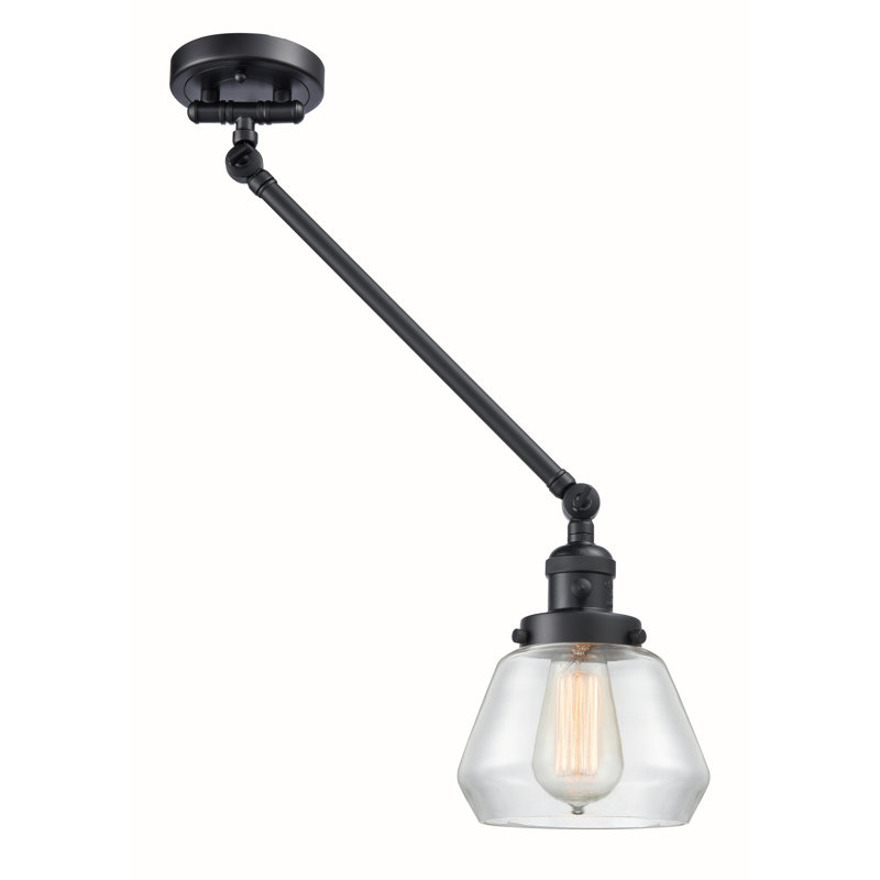 Rivka Swing Arm Sconce, Clear, Incandescent, Matte Black