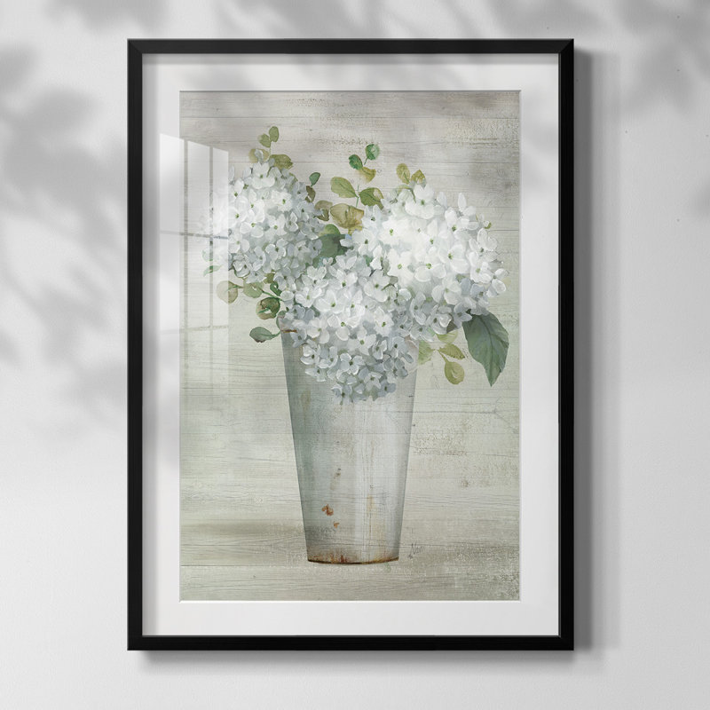 «Rise And Bloom», reproduction encadrée, Blanc, Papier avec cadre noir