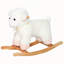Cheval à bascule en forme d'agneau, mouton, peluche douce en bois pour enfants, favorise l'équilibre et le développement, blanc