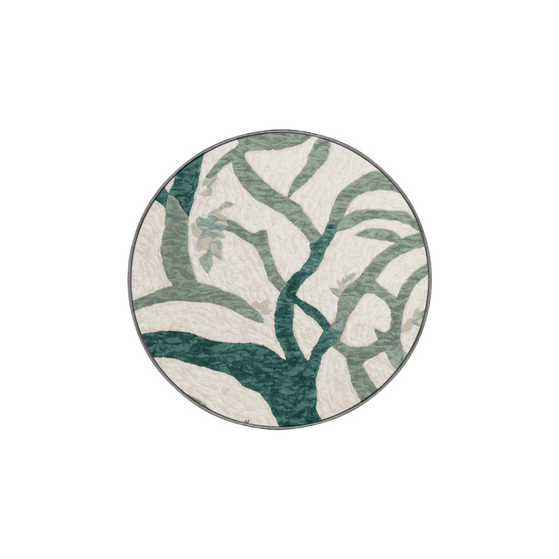 Tapis gris lavable à la machine, Rond 7 pi
