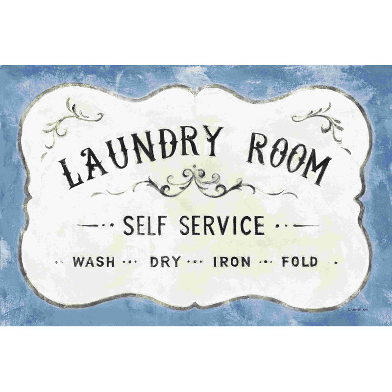 " Laundry Day VII Bright Blue " by Danhui Nai, 8" H x 12" W  